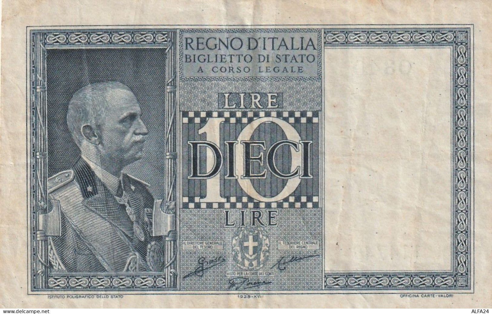 BANCONOTA ITALIA REGNO BIGLIETTO DI STATO LIRE 10 EF  (B_409 - Italia – 10 Lire