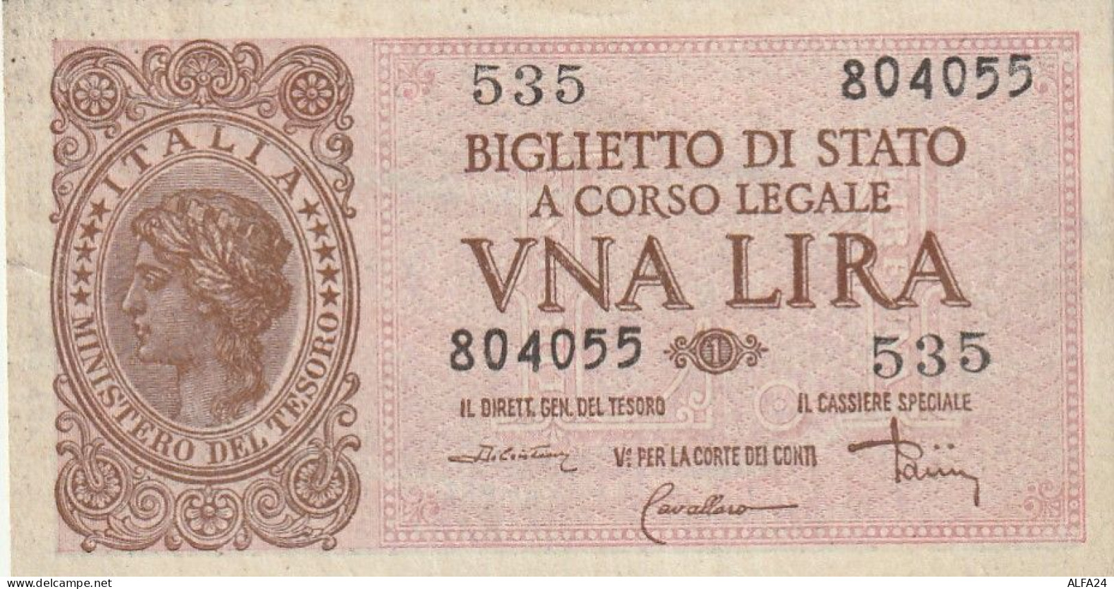 BANCONOTA BIGLIETTO DI STATO ITALIA 1 LIRA EF  (B_369 - Italia – 1 Lira