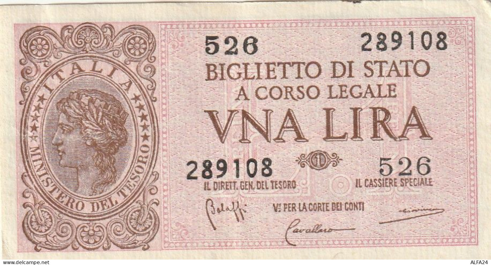 BANCONOTA BIGLIETTO DI STATO ITALIA 1 LIRA EF  (B_368 - Italia – 1 Lira