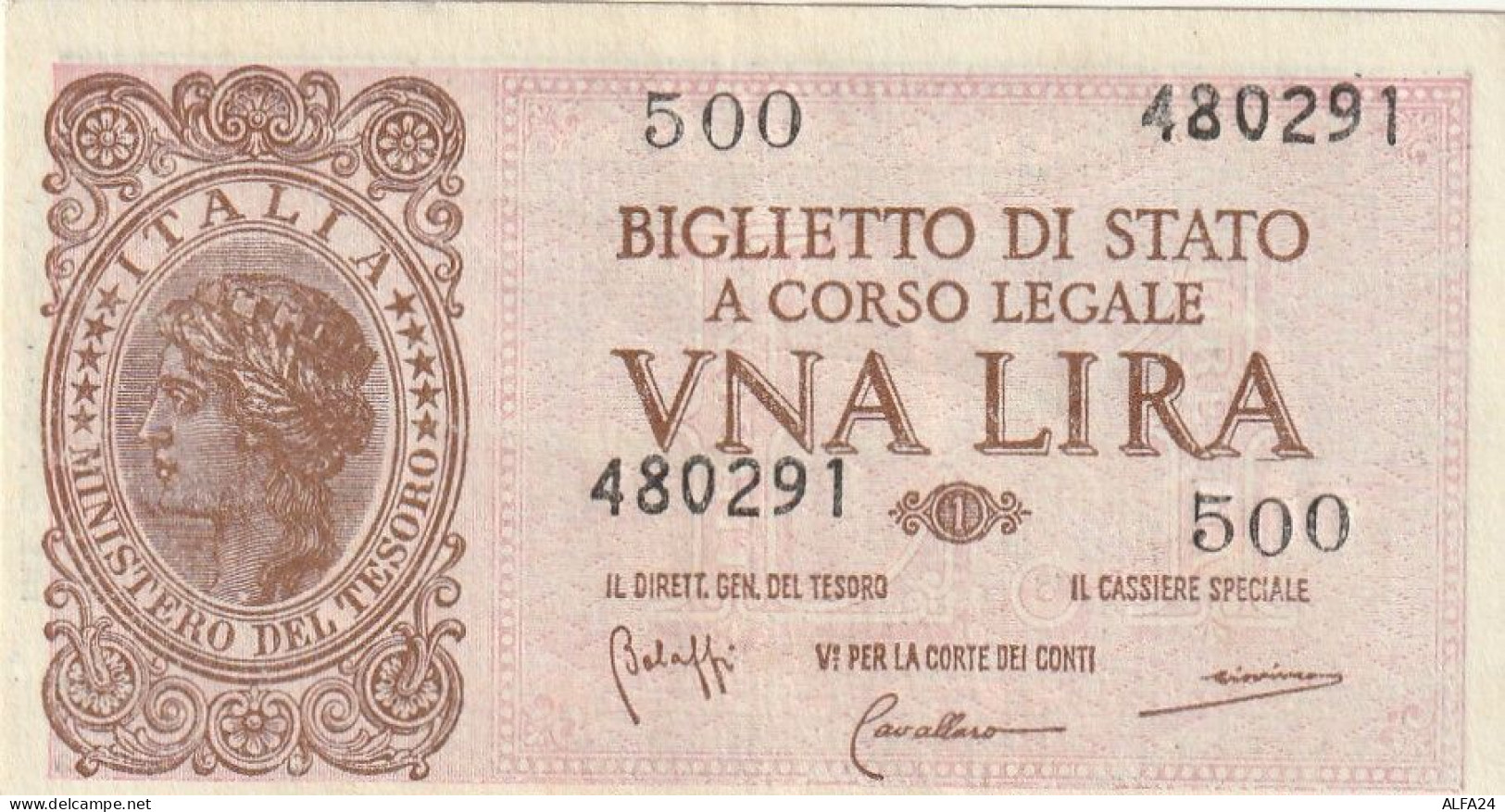 BANCONOTA BIGLIETTO DI STATO ITALIA 1 LIRA UNC  (B_361 - Italia – 1 Lira