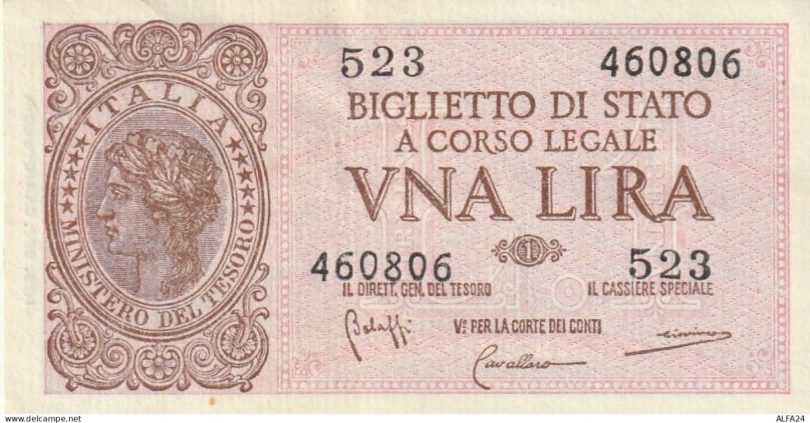 BANCONOTA BIGLIETTO DI STATO ITALIA 1 LIRA EF  (B_365 - Italië – 1 Lira