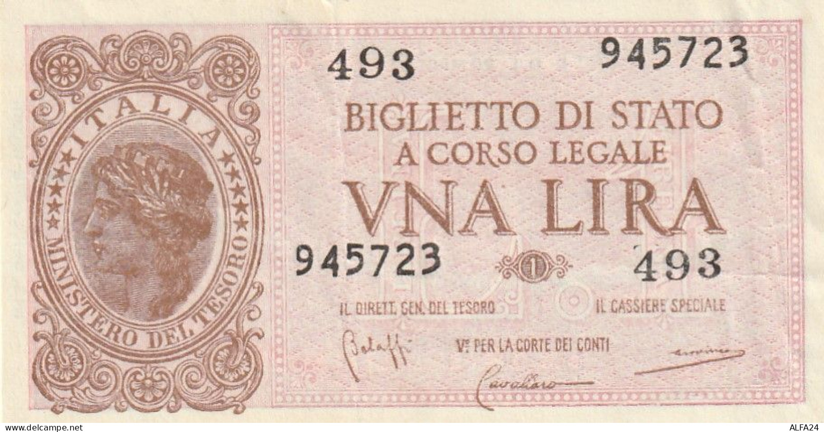 BANCONOTA BIGLIETTO DI STATO ITALIA 1 LIRA EF  (B_340 - Italia – 1 Lira