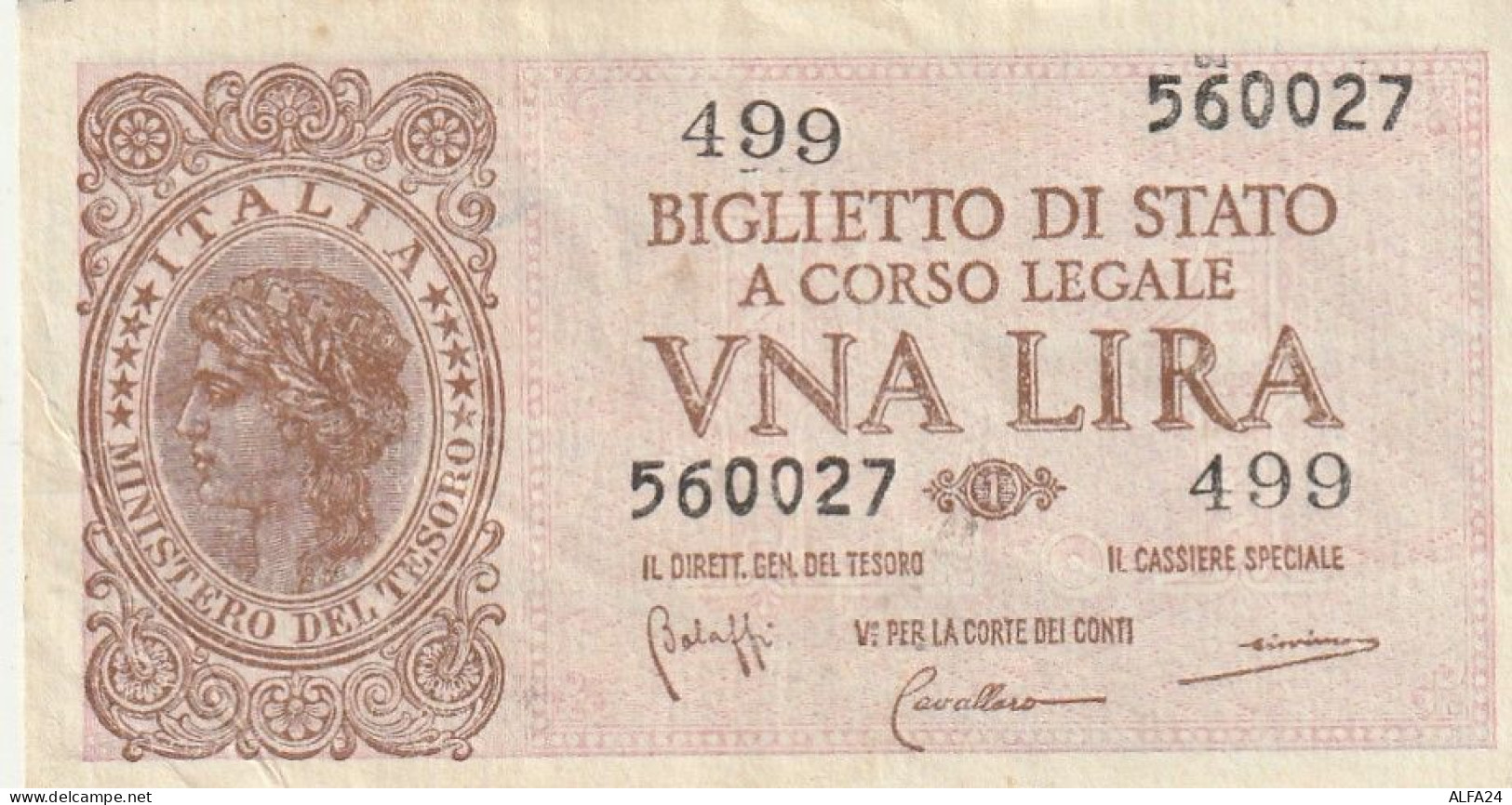 BANCONOTA BIGLIETTO DI STATO ITALIA 1 LIRA EF  (B_339 - Italië – 1 Lira