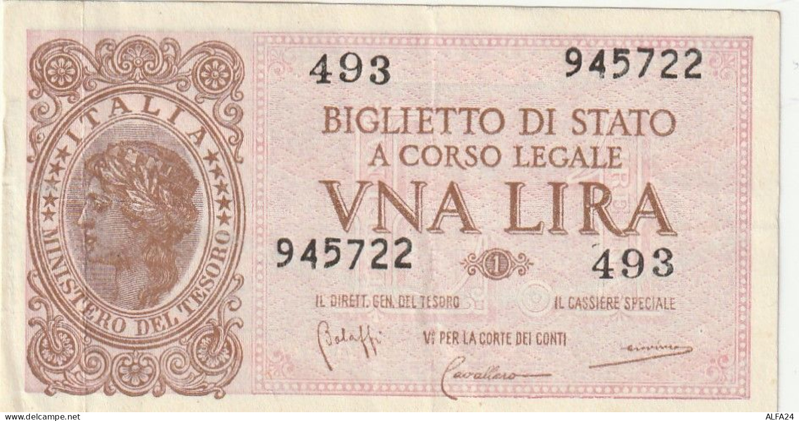 BANCONOTA BIGLIETTO DI STATO ITALIA 1 LIRA EF  (B_341 - Italia – 1 Lira