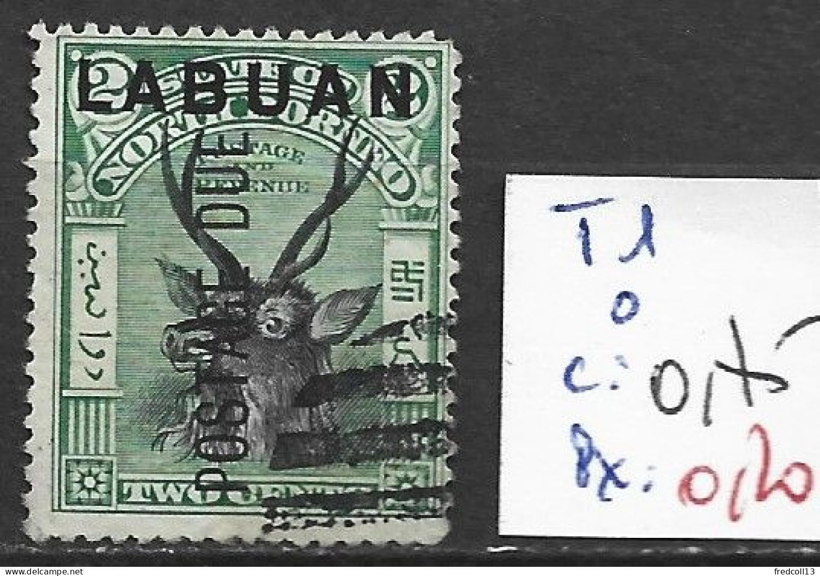 LABUAN TAXE 1 Oblitéré Côte 0.75 € ( Oblitération Annulée ) - Noord Borneo (...-1963)