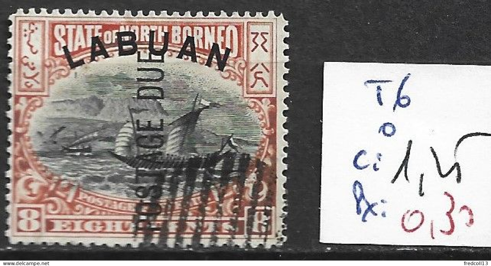 LABUAN TAXE 6 Oblitéré Côte 1.25 € ( Oblitération Annulée ) - North Borneo (...-1963)