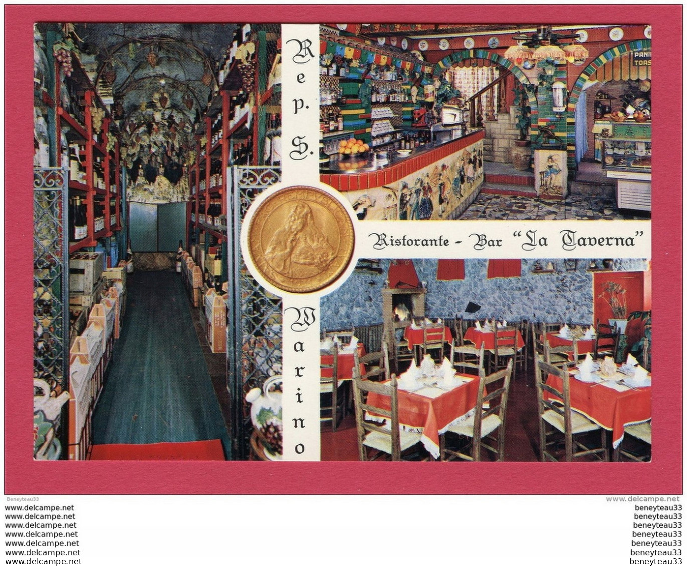 CP (Réf : V 309) Ristorante Bar  ""La Taverna"" (Bestione Righi) Piazza Della Liberta Rep. S. Marino (ITALIE)  MULTI - Cafés, Hôtels & Restaurants