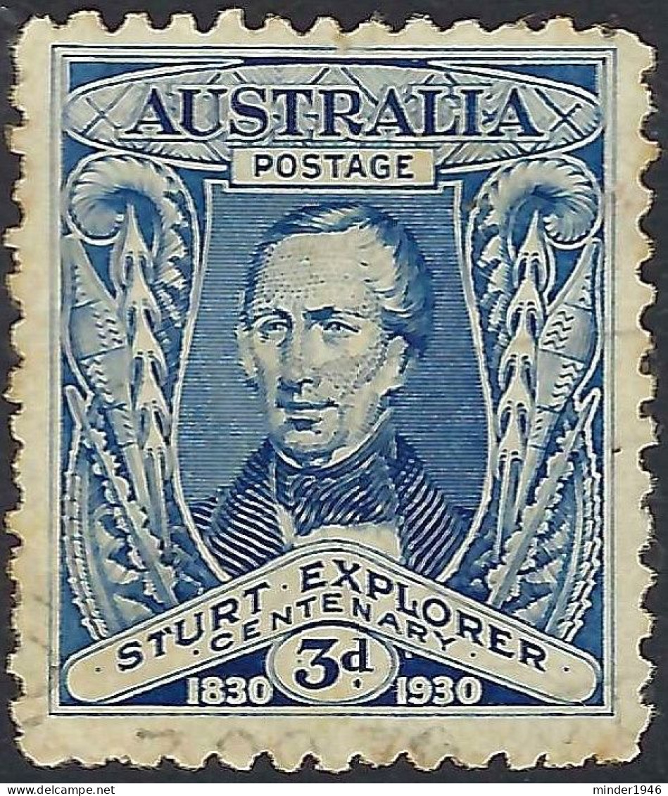 AUSTRALIA 1930 KGV 3d Blue, Centenary Of Exploration Of Murray River SG118 FU - Gebraucht