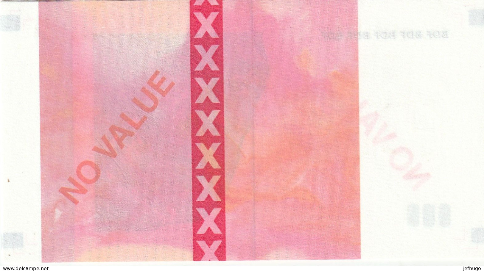 1 -  BILLET TEST 10 EUROS POUR DISTRIBUTEUR . BDF NO VALUE  . SCAN RECTO VERSO - Specimen