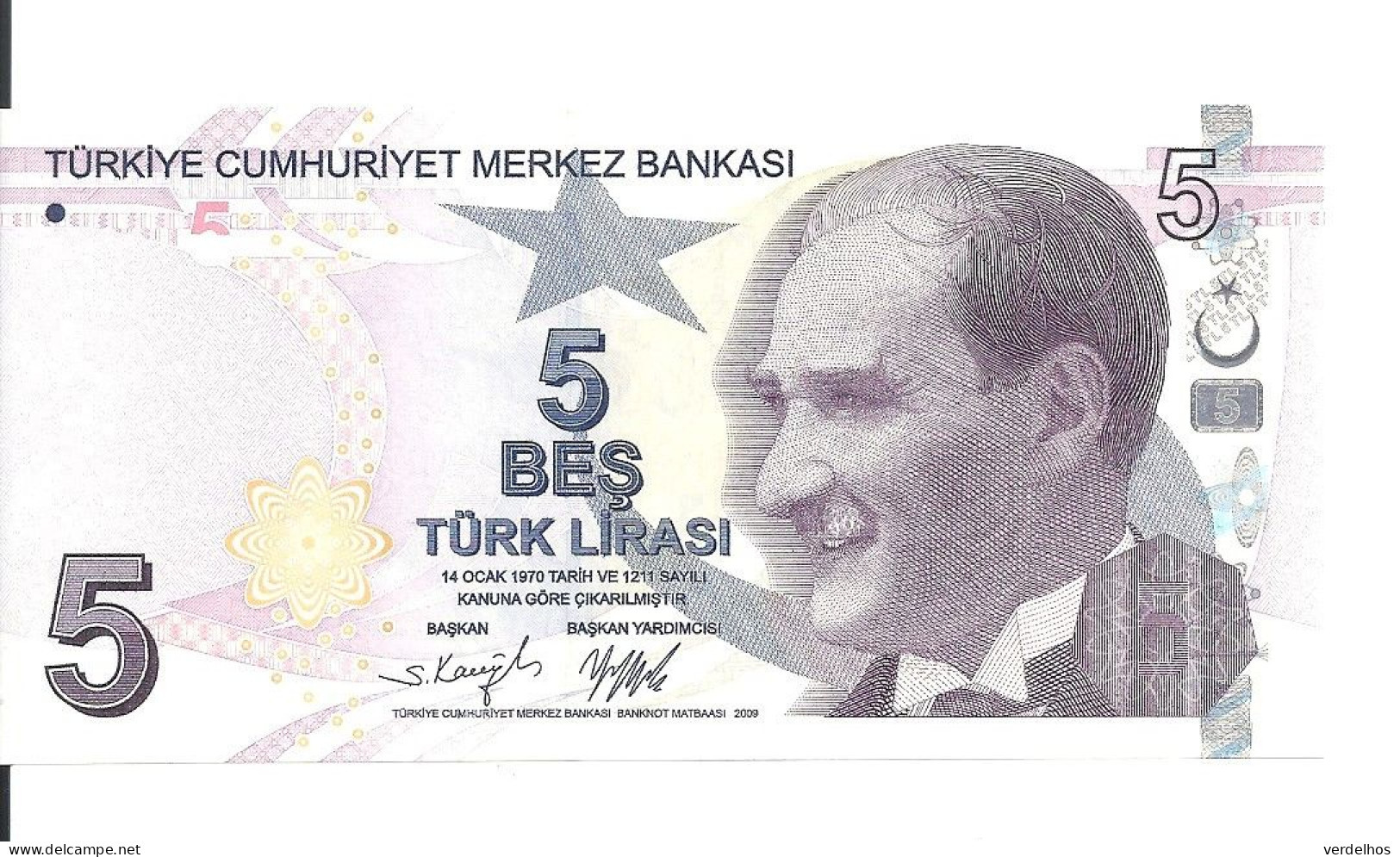 TURQUIE 5 LIRA 2009(2022) UNC P 222 F - Türkei