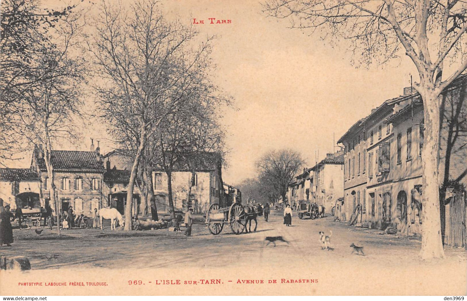 L'ISLE-sur-TARN (Tarn) - Avenue De Rabastens - Attelage De Cheval - Lisle Sur Tarn