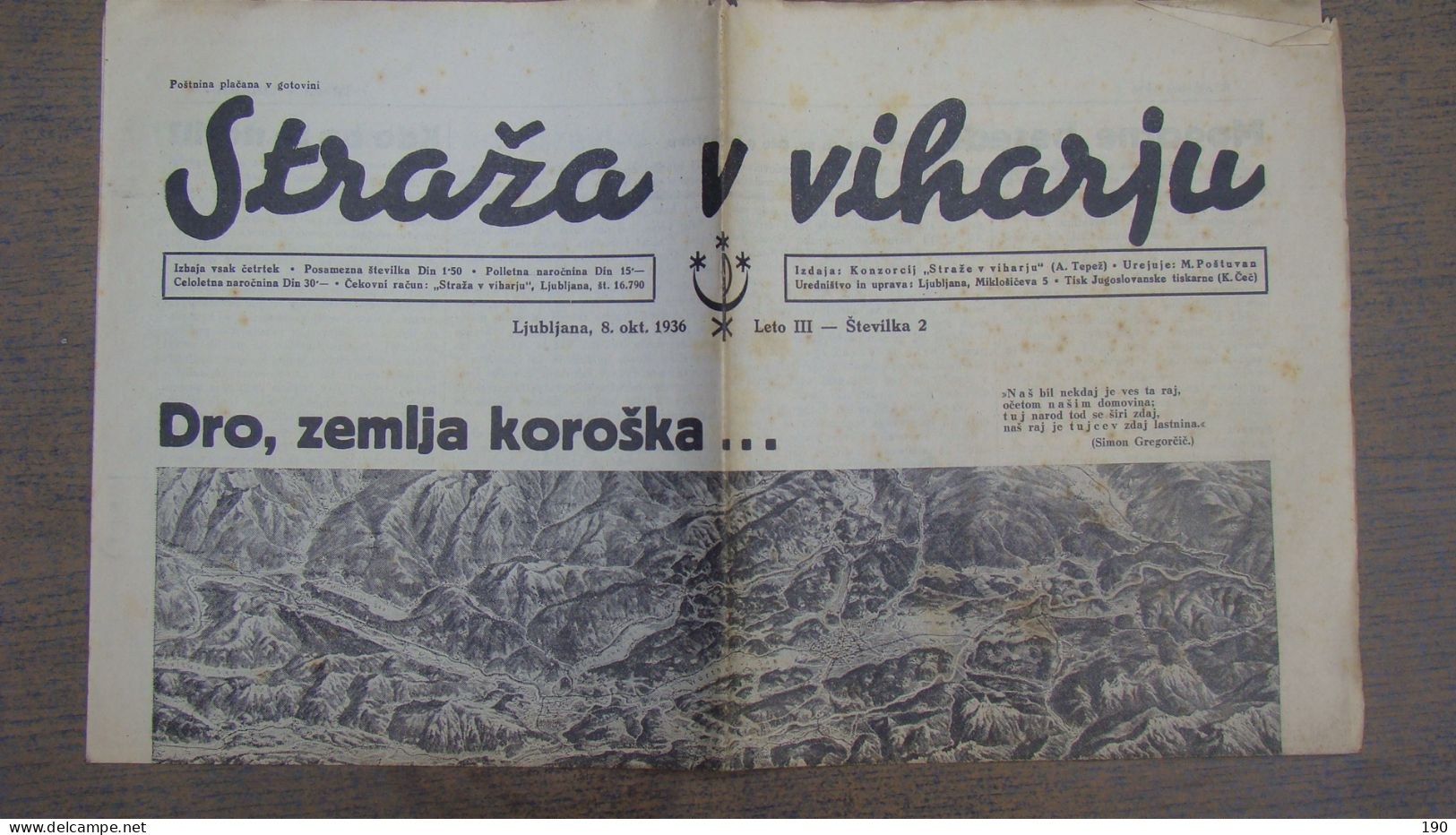 NEWSPAPER , STRAZA  V VIHARJU - Slavische Talen