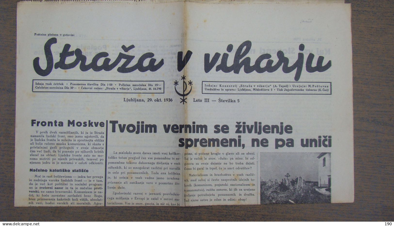 NEWSPAPER , STRAZA  V VIHARJU - Slav Languages