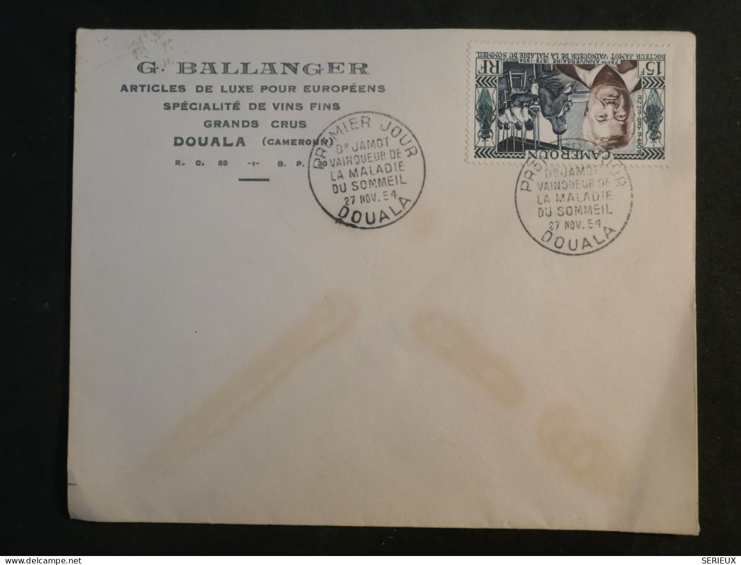 DI 16 CAMEROUN  BELLE   LETTRE  FDC   1954  DOUALA  + + AFF. PLAISSANT+++ - Cartas & Documentos