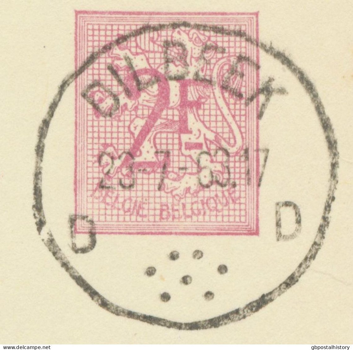 BELGIUM VILLAGE POSTMARKS  DILBEEK D SC With Dots 1963 (Postal Stationery 2 F, PUBLIBEL 1924) - Postmarks - Points