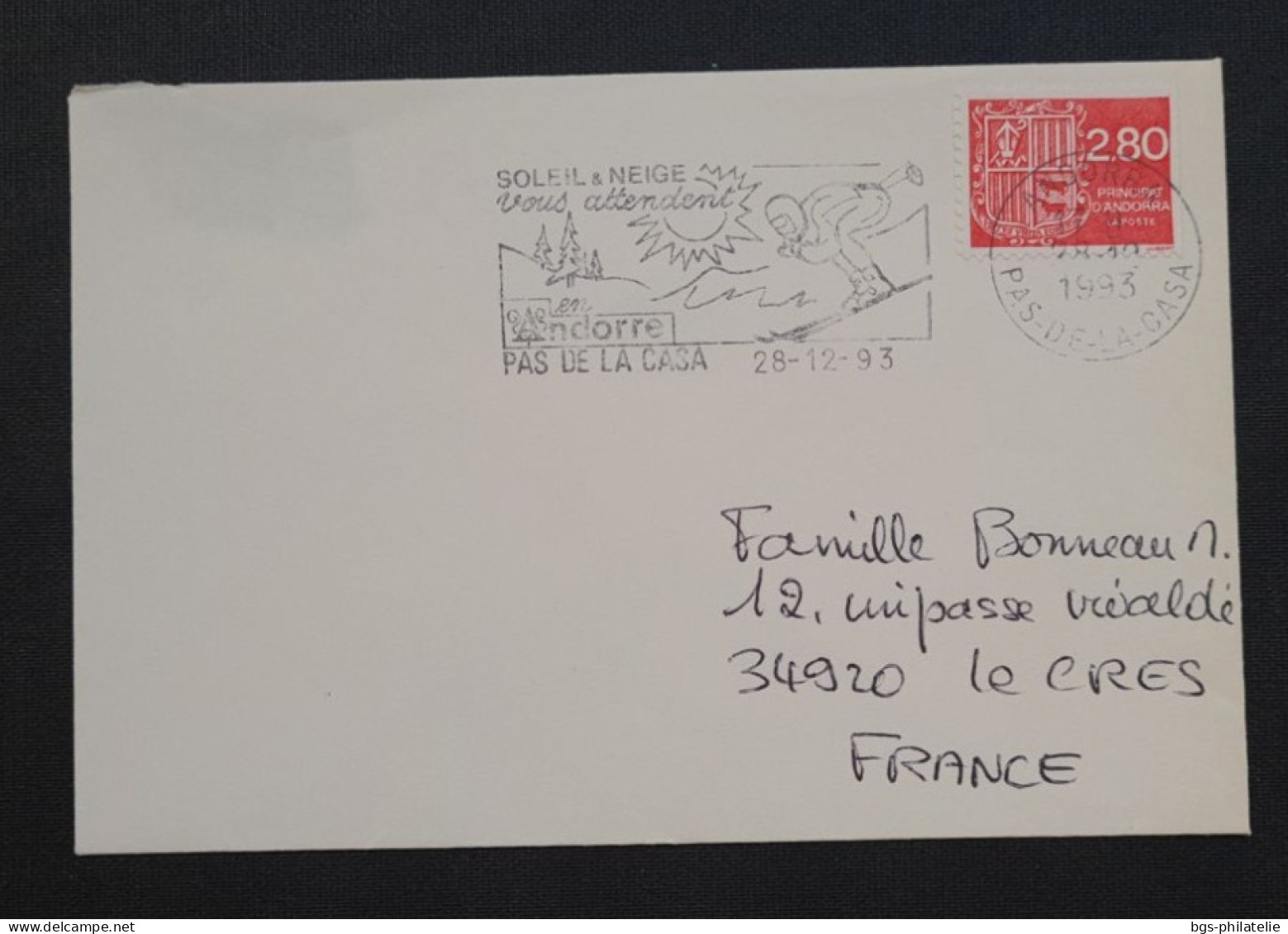 Andorre,  Lettre Pour La France. - Briefe U. Dokumente