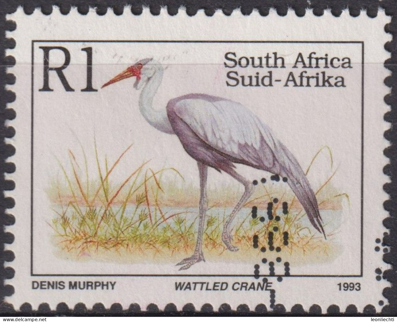 1996 Südafrika ° Mi:ZA 904IIA, Sn:ZA 867K, Yt:ZA 821A, Wattled Crane (Bugeranus Carunculatus) English - Used Stamps