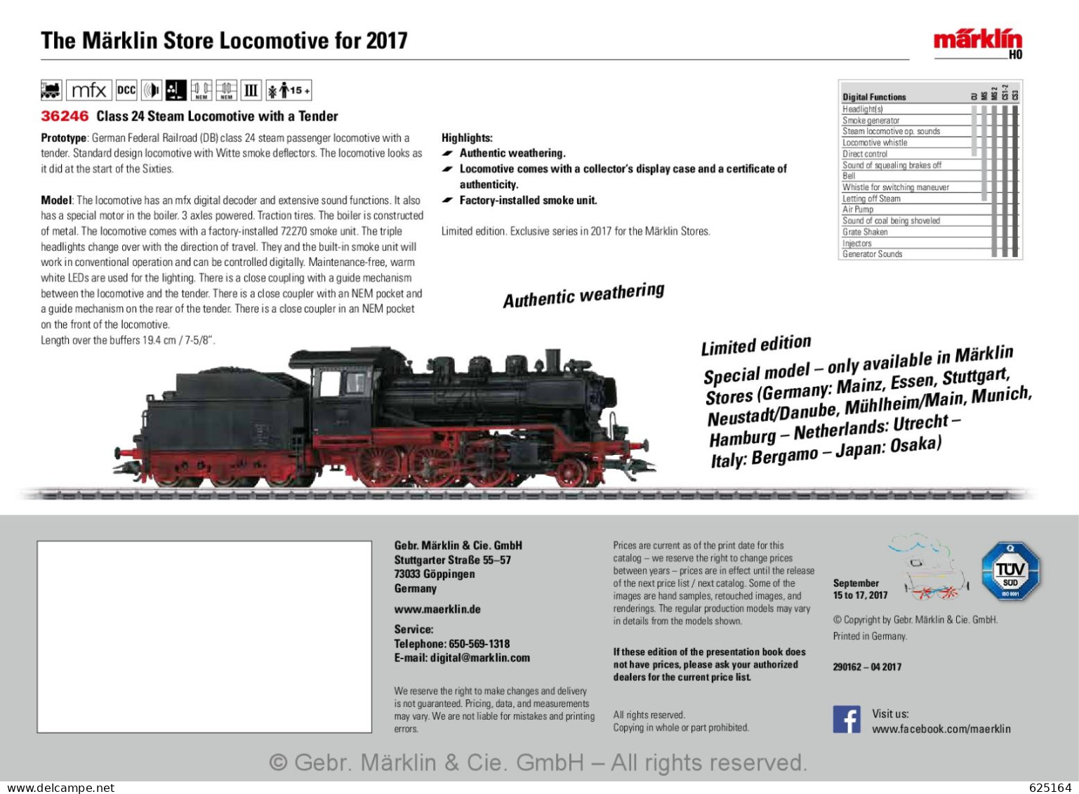 Catalogue MÄRKLIN 2017 Summer New Items 2017 - Englische Ausgabe - Engels