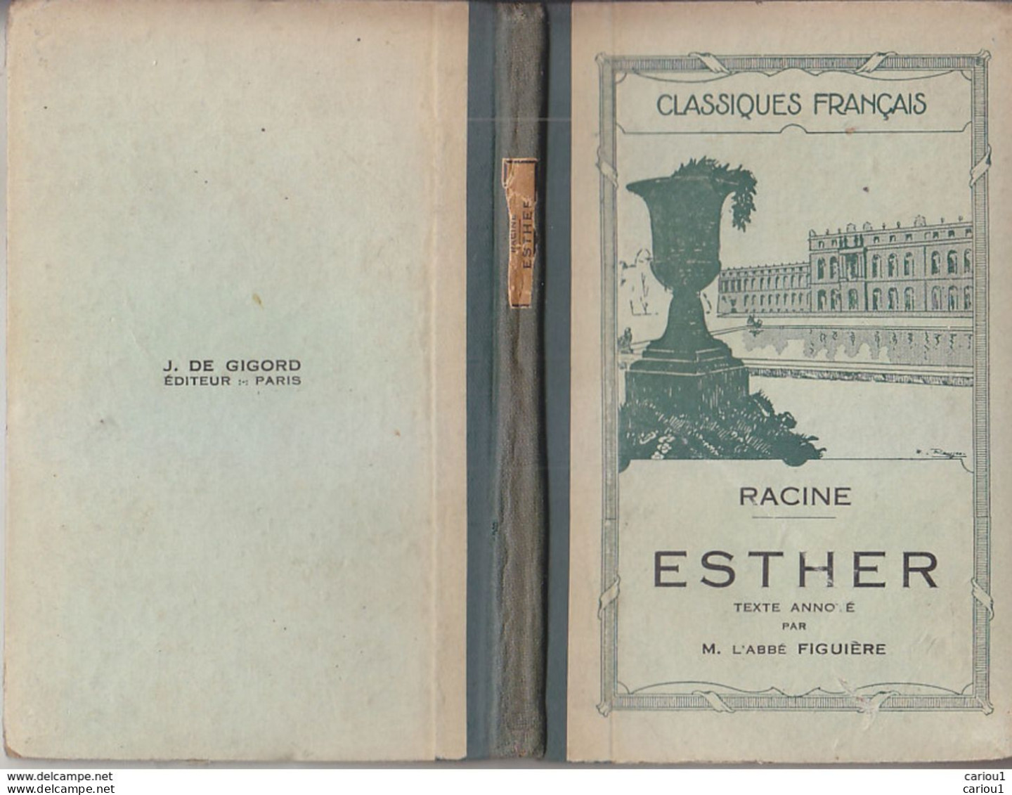 C1  RACINE - ESTHER Classiques GIGORD 1932 Relie ABBE FIGUIERE Port INCLUS France - French Authors