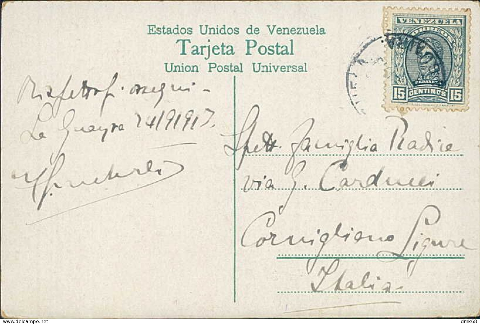VENEZUELA - CARACAS - GATHMANN HNOS - PUERTO DE LA GUAIRA - MAILED TO ITALY - 1910s / STAMP (17791) - Venezuela