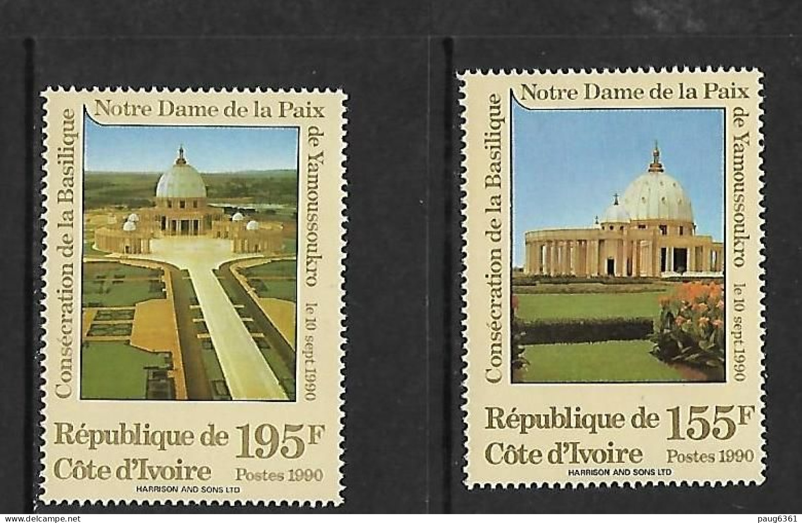 COTE D'IVOIRE 1990 Consécration De La Basilique Notre-dame De La Paix  N°845/846   NEUF MNH** - Cristianismo