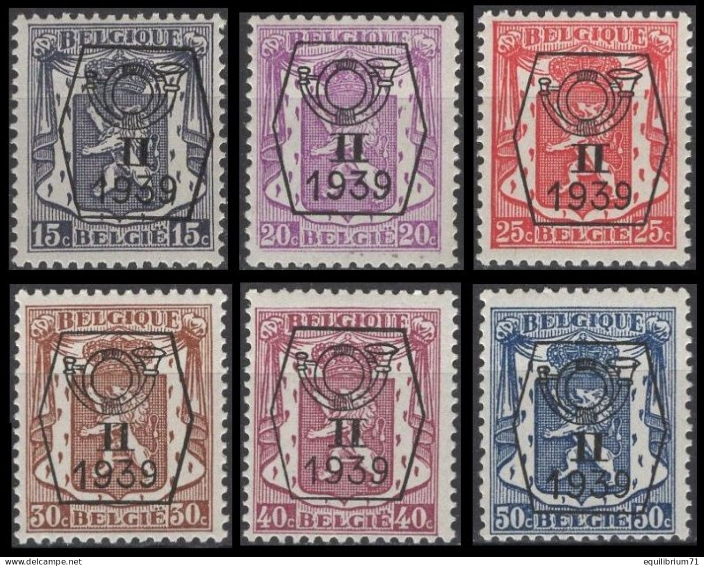 PRE411/416** (PO14) - Typografisch 1936-51 (Klein Staatswapen)