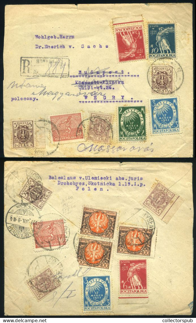POLAND 1923. Nice Registered Cover To Hungary - Briefe U. Dokumente
