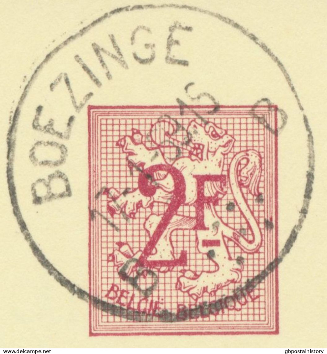 BELGIUM VILLAGE POSTMARKS  BOEZINGE B (now Ieper) SC With Dots 1969 (Postal Stationery 2 F, PUBLIBEL 2291 N.) - Puntstempels