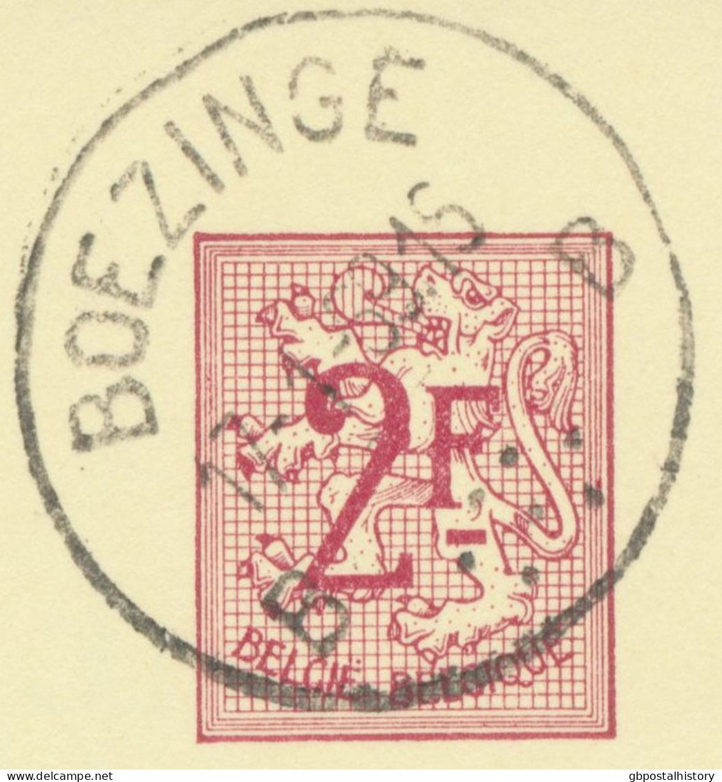 BELGIUM VILLAGE POSTMARKS  BOEZINGE B (now Ieper) SC With Dots 1969 (Postal Stationery 2 F, PUBLIBEL 2291 N.) - Matasellado Con Puntos