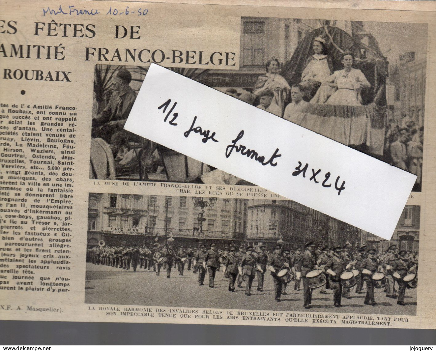 Extrait De Nord France : Roubaix Les Fêtes Franco Belge 1950 Ostende Bruxelles... 1 Page 5 Photos Format 25x32 - Groot Formaat: 1991-00