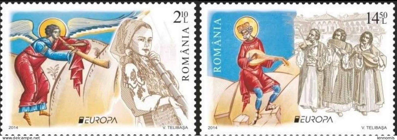 Roumanie Romania CEPT 2014 Yvert N° 5785-5786 *** MNH Music Instruments - 2014