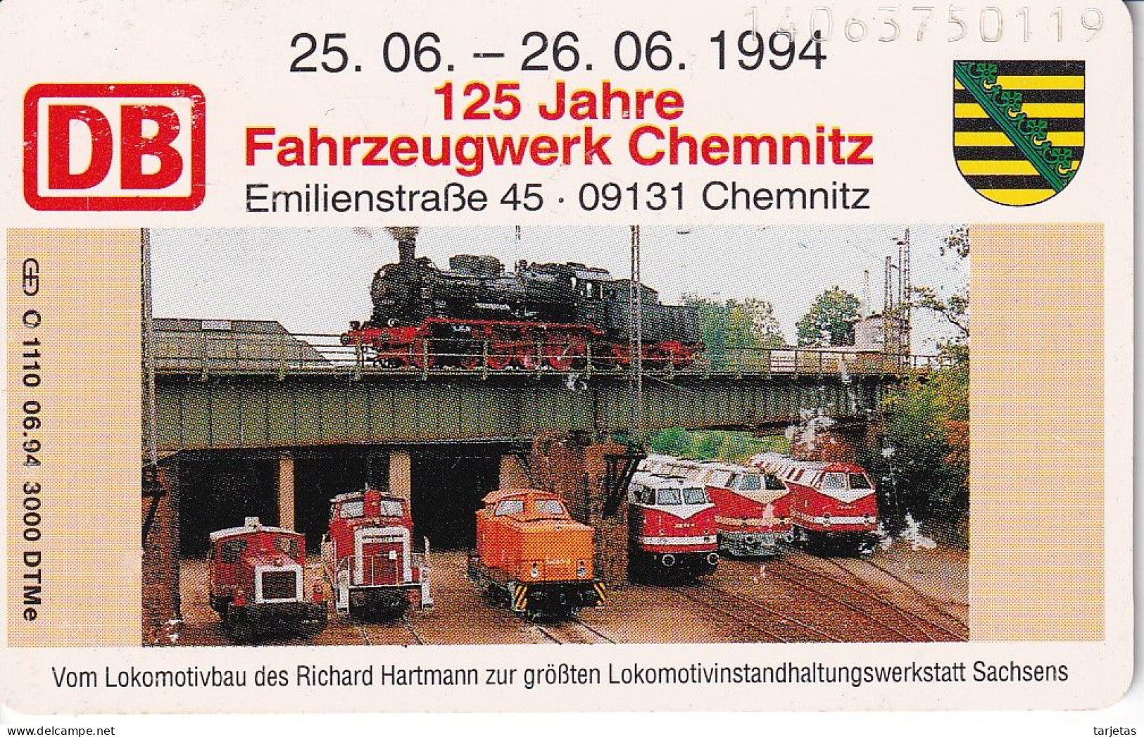 TARJETA DE ALEMANIA DE UN TREN DE TIRADA 3000 (TRAIN-ZUG) - Eisenbahnen