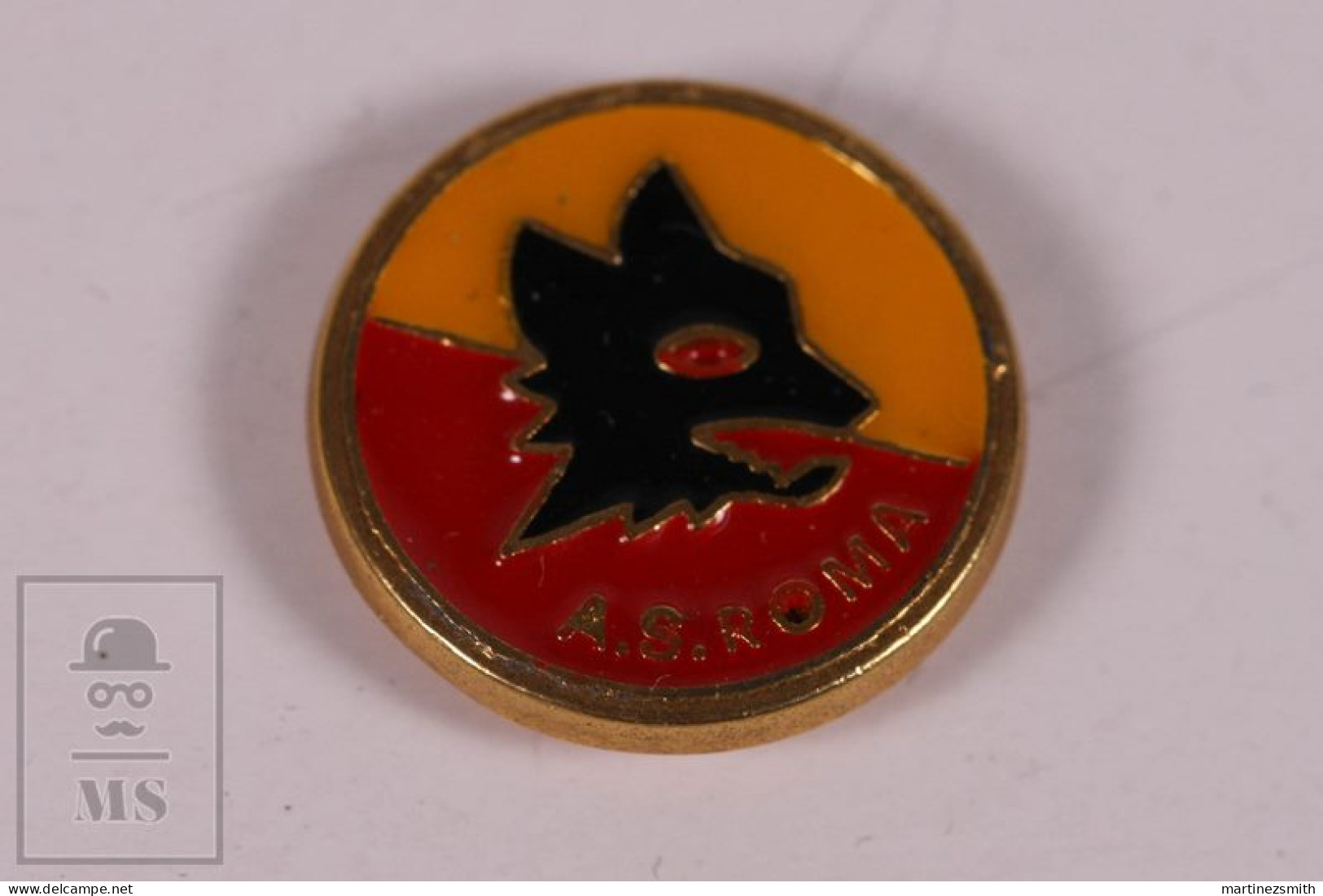 Pin Football A.S. Roma Italy Logo - 16 Mm - Unmarked Backside - Butterfly Fastener - Football
