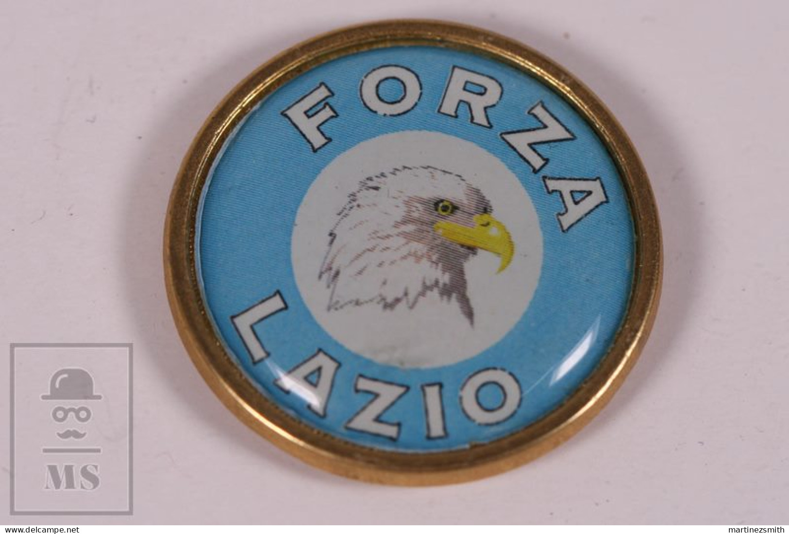 Pin Football Forza Lazio Italy - Eagle Head - 23 Mm - Unmarked Backside - Butterfly Fastener - Football