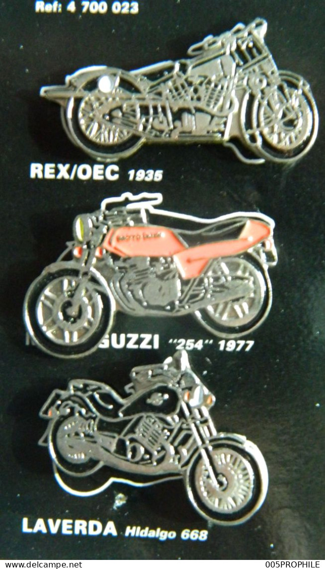 * Plaquette 6 Pin's - Moto Motos Motorrad - REX/OEC Suzuki VS 1400 Moto Guzzi Norton Laverda Hidalgo Laverda 750 SF - Motos