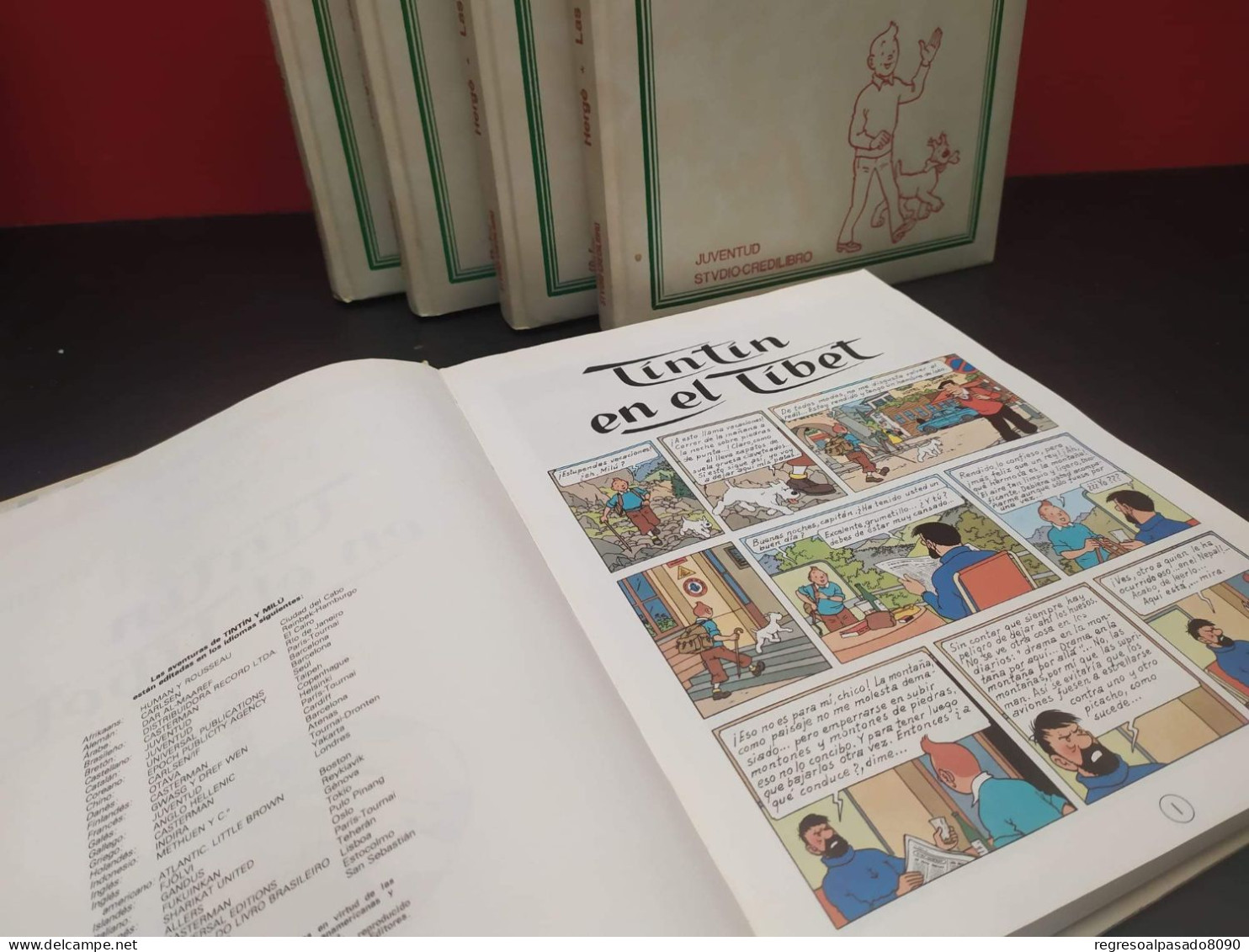 Coleccion Completa 5 Tomos Libros Comics Tintin Studio Credilibro Herge Tapas En Guaflex 1987 - BD Anciens