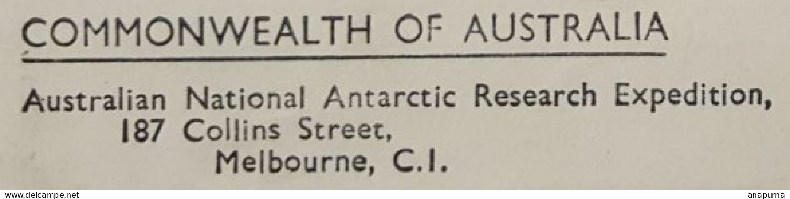 Pli Base Antarctique Australie Posté Base Mawson 18 Fev 1958. AGI. - Lettres & Documents