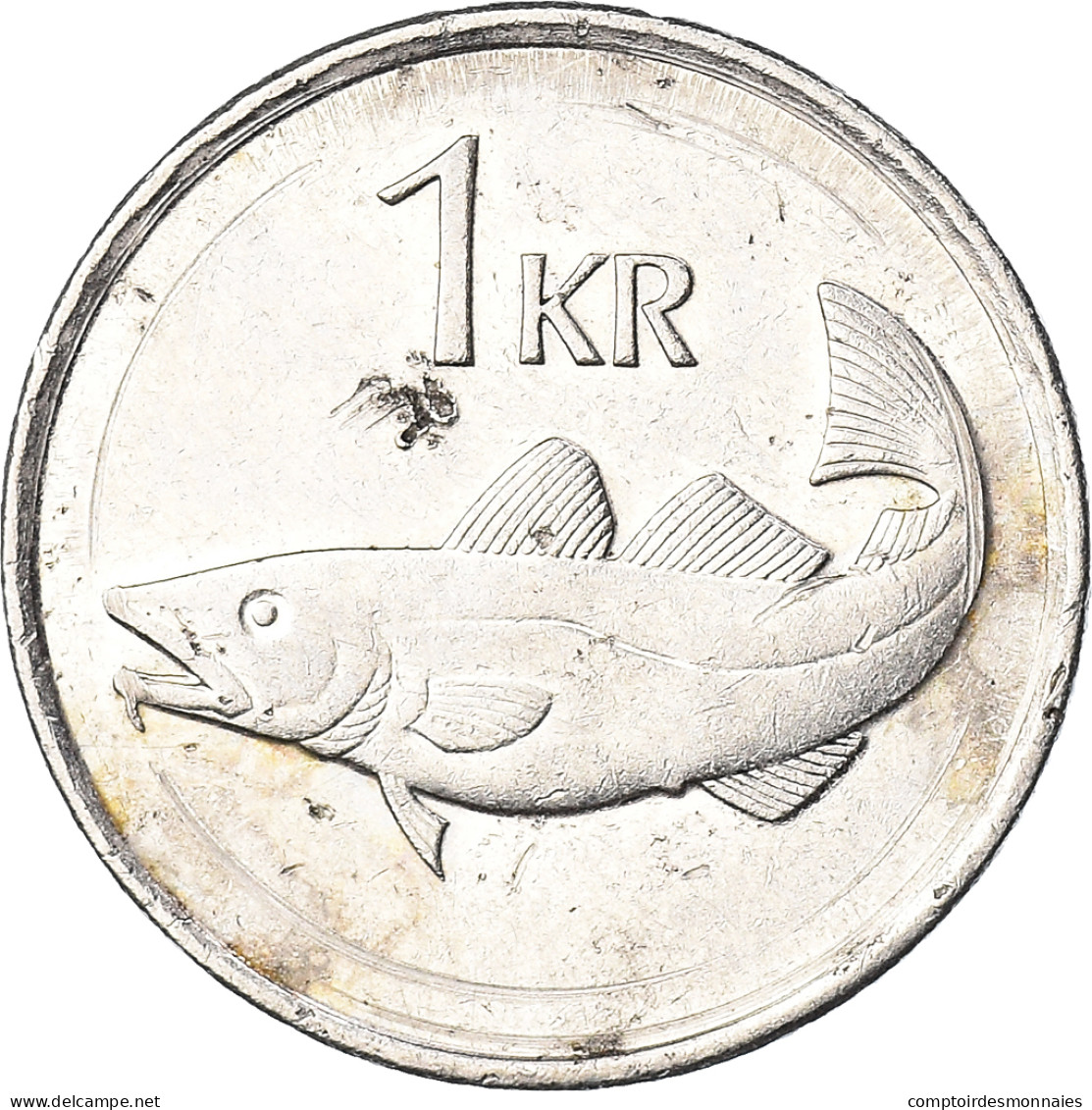 Monnaie, Islande, Krona, 1991, TTB, Nickel Plaqué Acier, KM:27A - Islandia