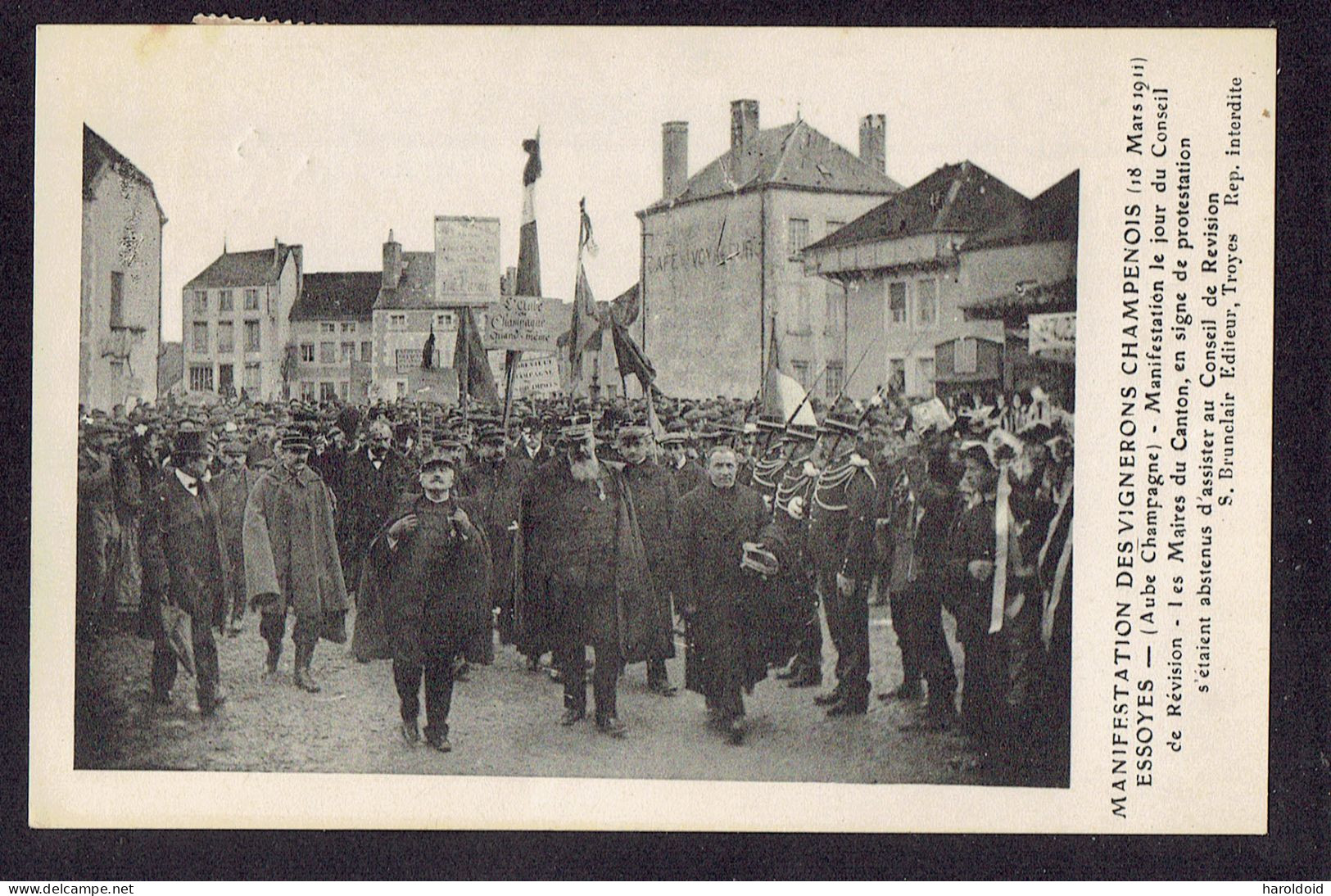 CPA 10 - ESSOYES - MANIFESTATION DES VIGNERONS CHAMPENOIS 1911 - LES MAIRES DU CANTON - Essoyes