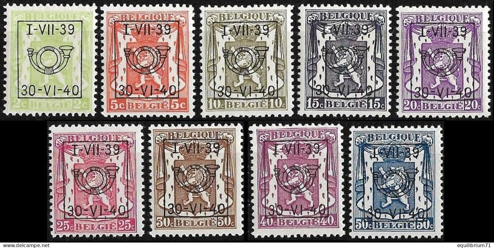 PRE428/436** (PO17) - 1935-1949 Piccolo Sigillo Dello Stato