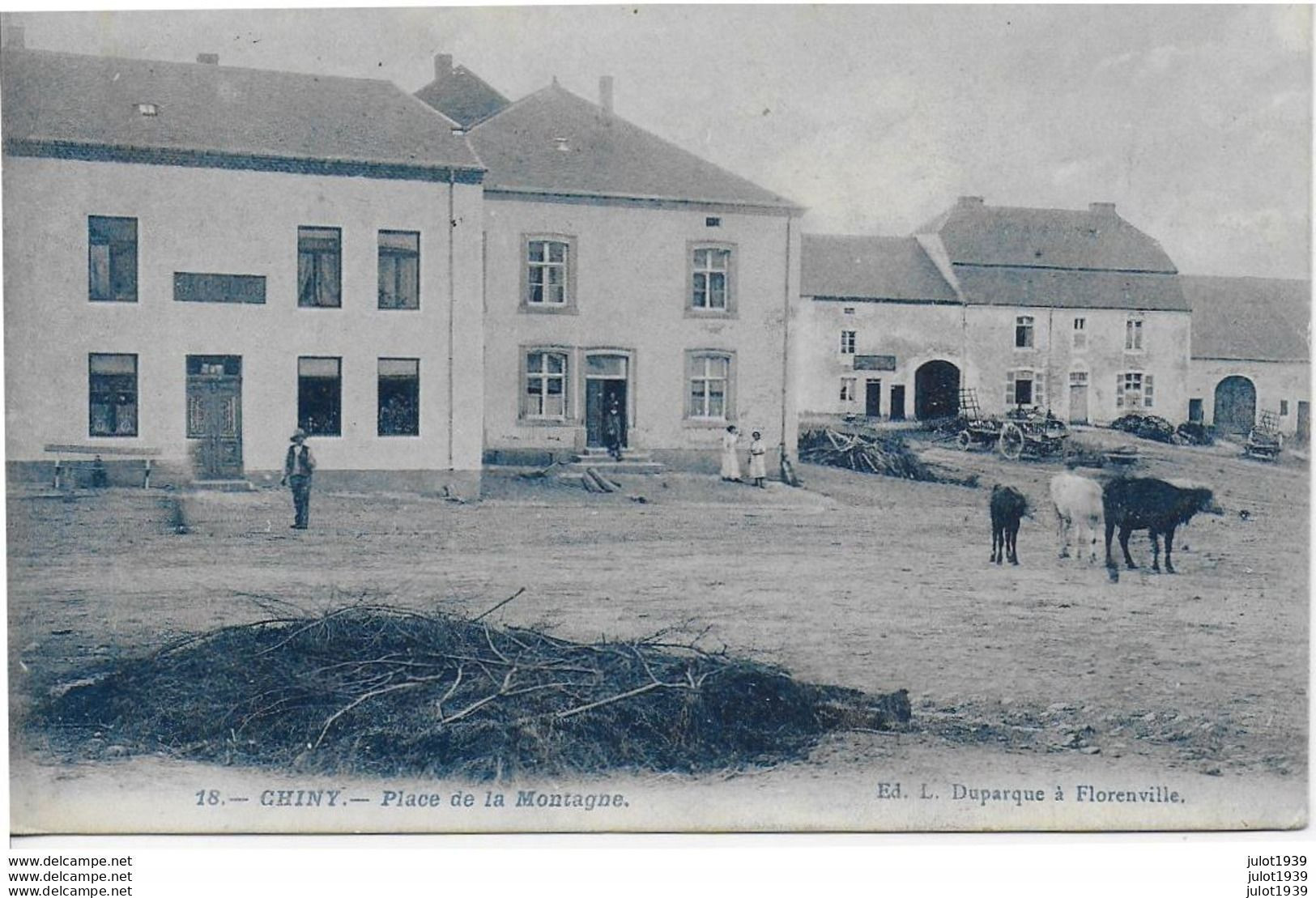 Julot1939 ... CHINY ..-- Place De La Montagne . FELDPOST . 1914 . Très RARE . - Chiny