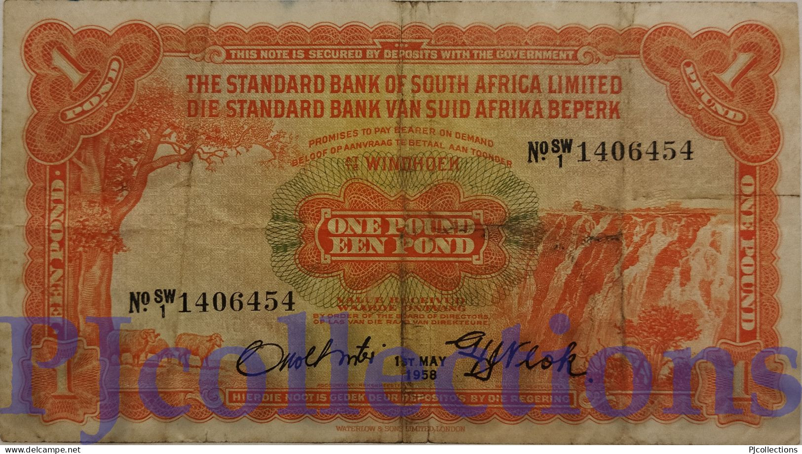 SOUTH WEST AFRICA 1 POUND 1958 PICK 11 AVF - South Africa