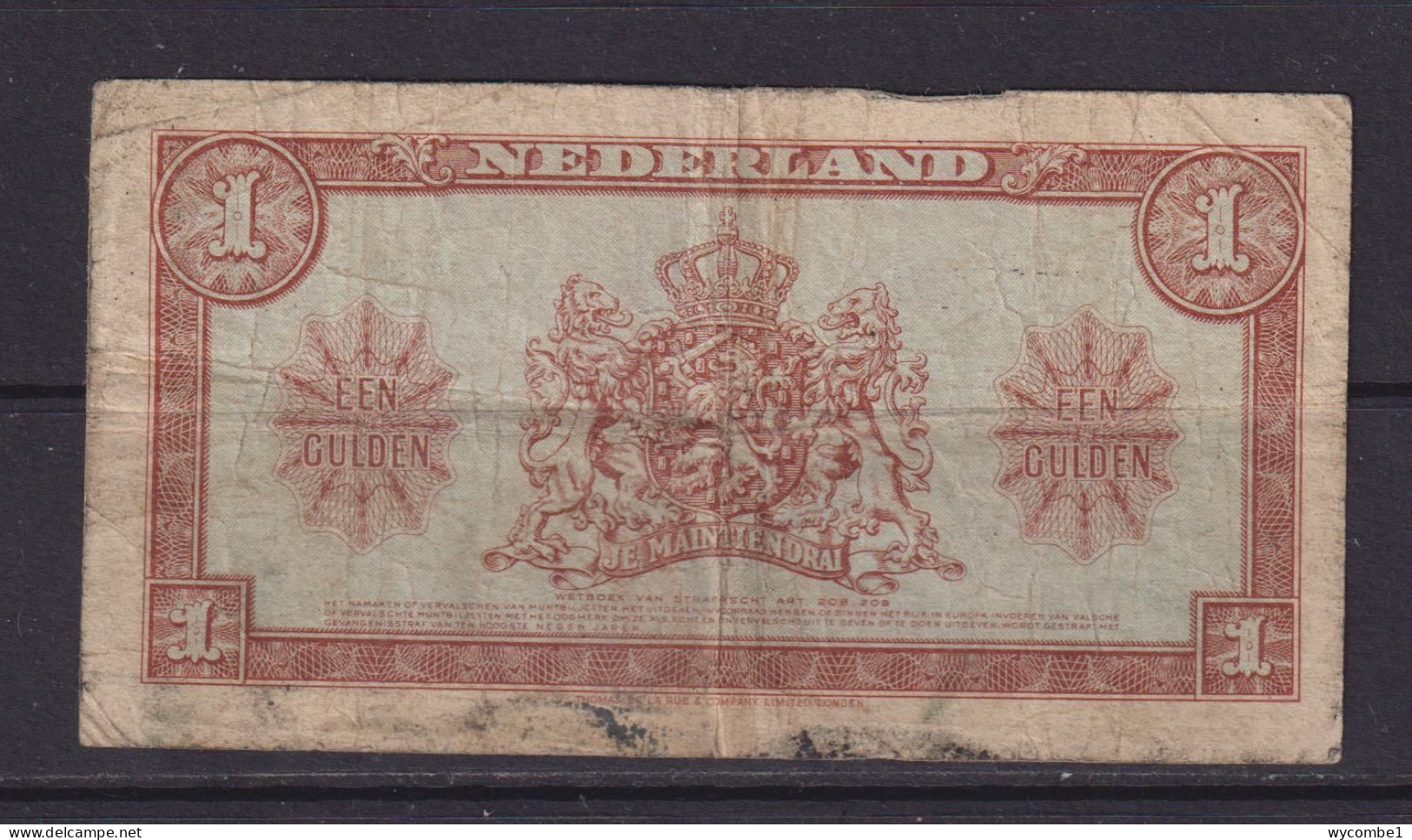 NETHERLANDS - 1945 1 Gulden Circulated Banknote - 1  Florín Holandés (gulden)