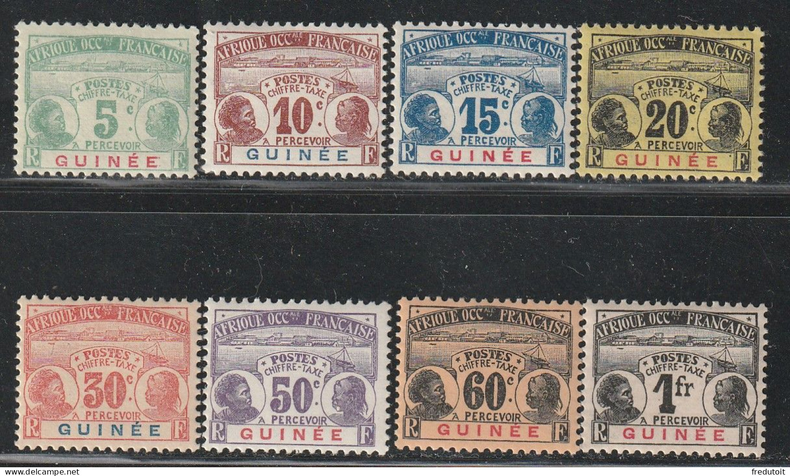 GUINEE - TAXE N°8/15 * (1906) - 1906-08 Palmiers – Faidherbe – Ballay