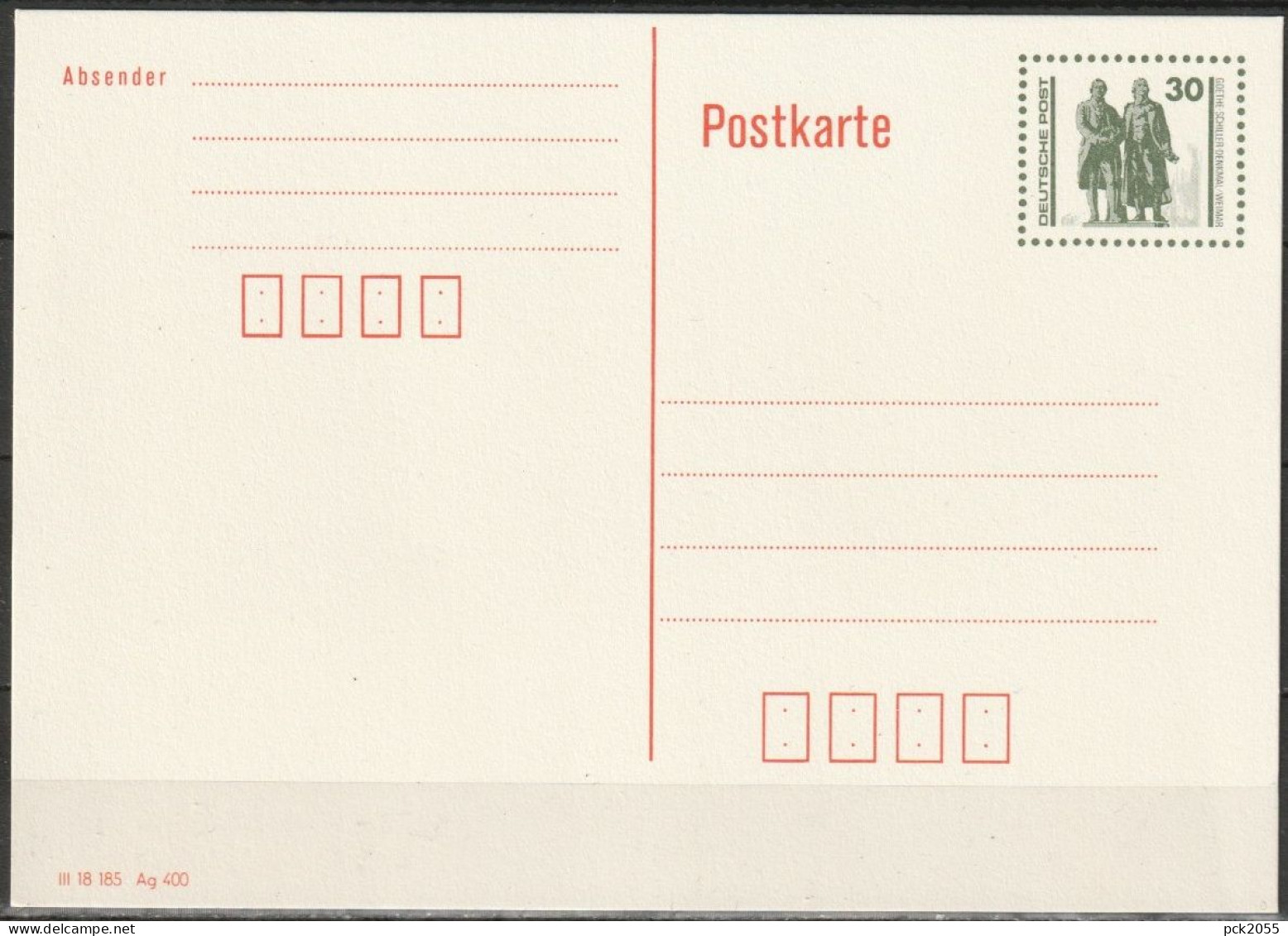 DDR Ganzsache 1990 Nr. P 107 II Ungebraucht ( D 3496 ) Günstige Versandkosten - Cartoline - Nuovi