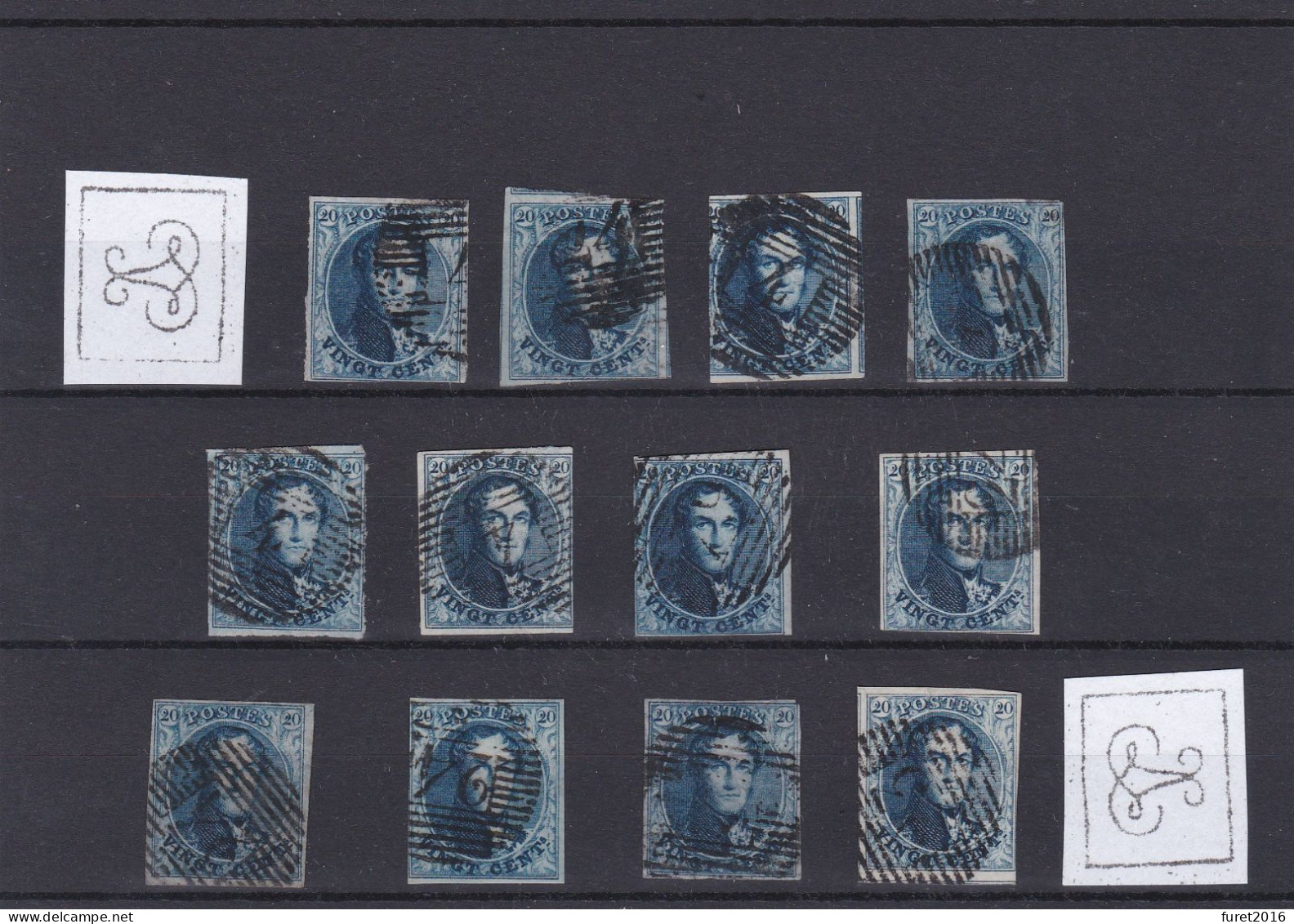 N° 4 : 12 Timbres Second Choix Certains Avec 4 Marges - 1849-1850 Medallions (3/5)