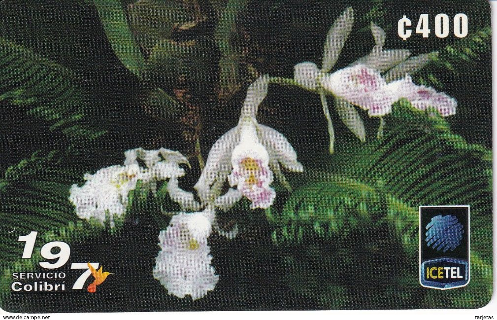 TARJETA DE COSTA RICA DE UNA FLOR DE ICE - 400 COLONES (FLOR-FLOWER) - Costa Rica