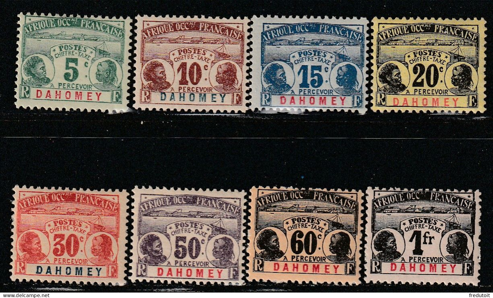 DAHOMEY - TAXE N°1/8 * (1906) - 1906-08 Palmiers – Faidherbe – Ballay