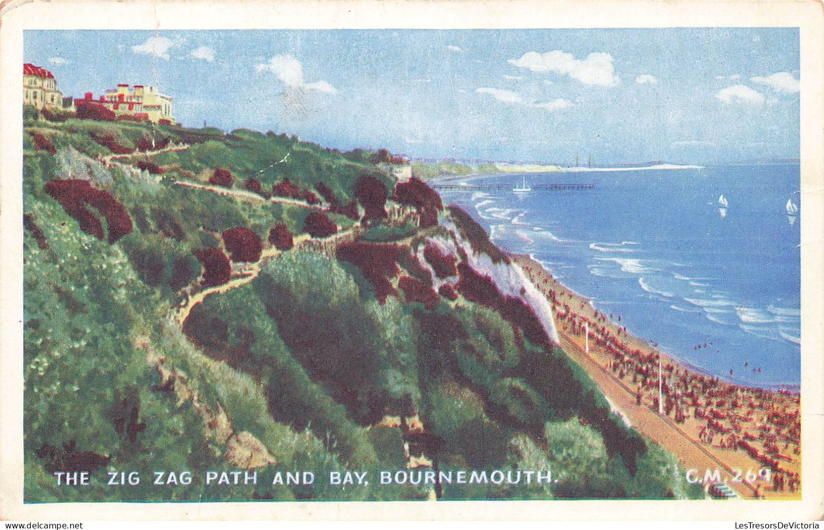 ROYAUME-UNI - Angleterre - Bournemouth - The Zig Zag Path And Bay - Carte Postale Ancienne - Bournemouth (depuis 1972)