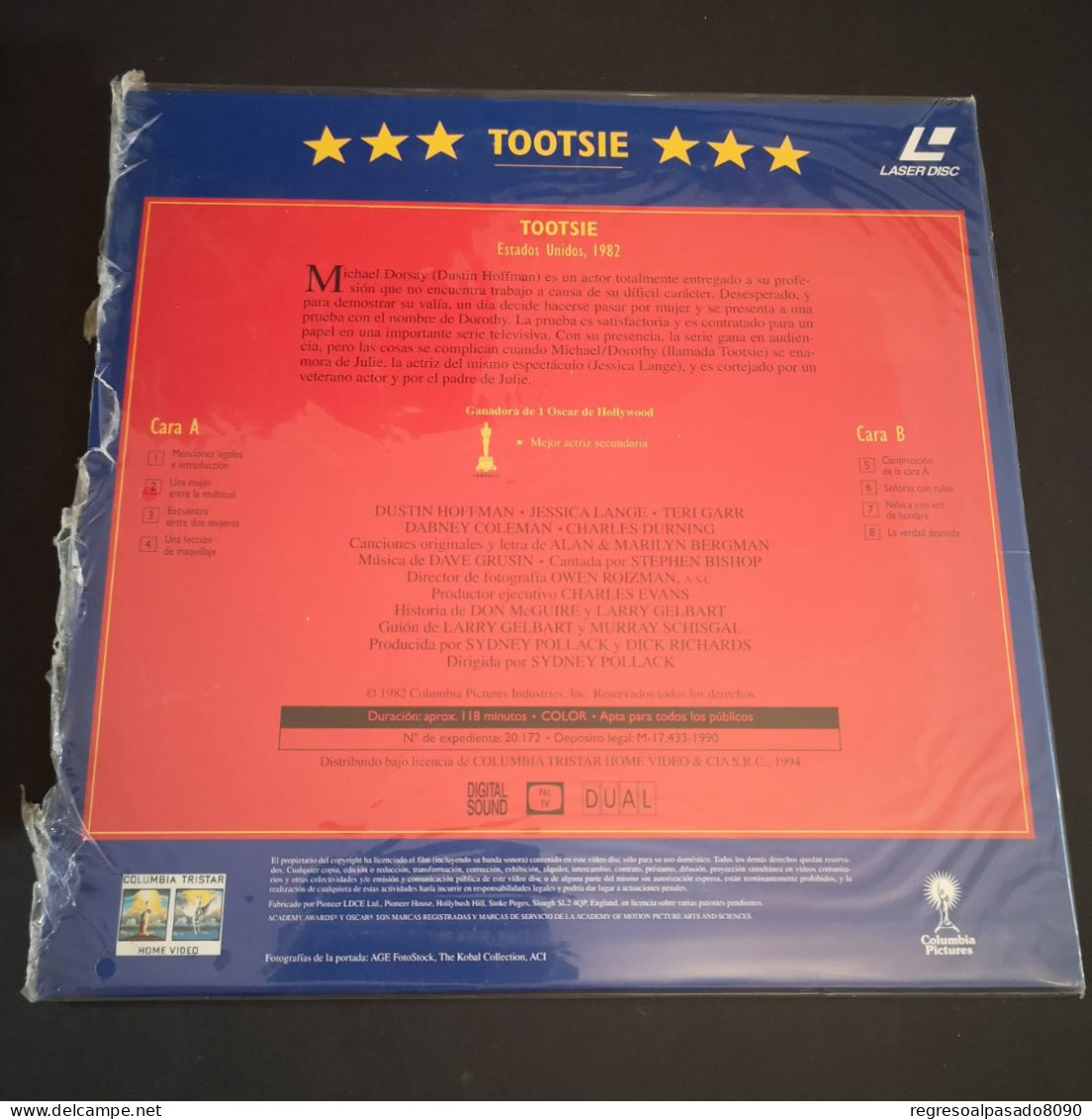 Dustin Hoffman Libro Y Película Laser Disc Laserdisc Tootsie. Mitos Del Cine Planeta Años 90 - Classic